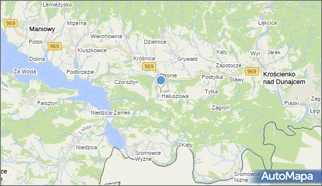 mapa Hałuszowa, Hałuszowa na mapie Targeo